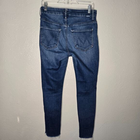 Mother Womens Looker Ankle Fray Jeans Size 27 High Waisted Skinny Fit Blue - Picture 3 of 10